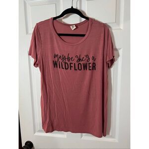 Sew In Love “Maybe She’s a Wildflower” Graphic Tee | Mauve | Size M